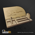 Premium Wooden Coffee Station – Laser Cut | Modern Organizer for Home & Office