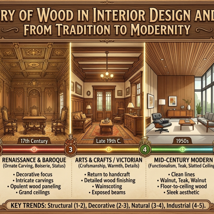 The History of Wood in Interior Design and Ceilings – From Tradition to Modernity